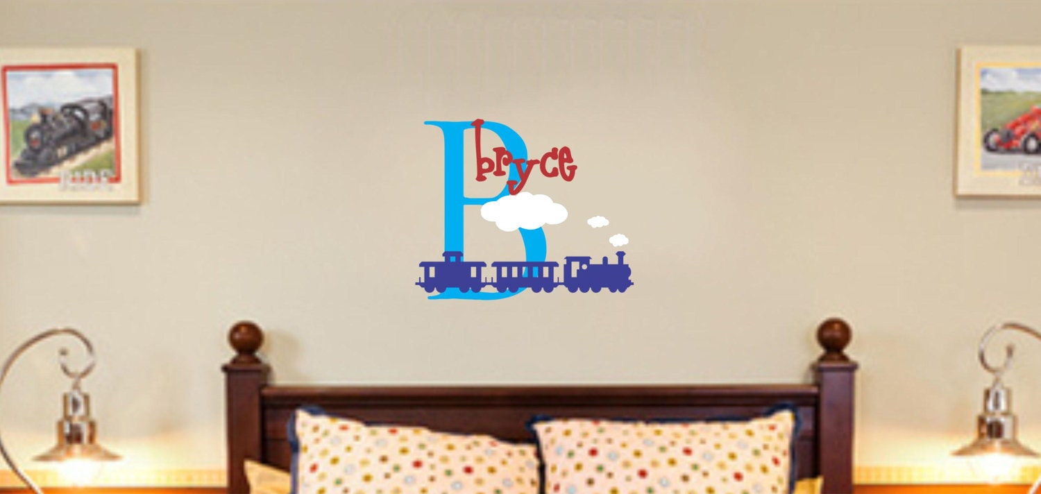 Boy Train Name Wall Decal Toddler Vinyl Sicker Decor