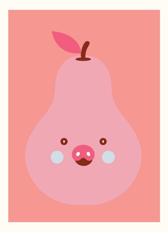 Piggy Pear (pink, kid, fun, joy, cute, pig)