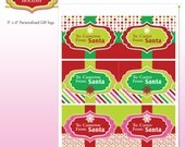Santa Gift Tags - Customized With Name - Personalized - DIY Printable Package - Sugar Coated Holiday - Do-it-Yourself Print Kit