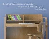 FREE Shipping - Wall Quotes / Vinyl Lettering from The Little Prince (Le Petit Prince) by Antoine de Saint-Exupéry (SKU023)