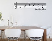 FREE Shipping - Music Score Wall Decal with hidden French meaning (sheet music wall decal) (SKU055)