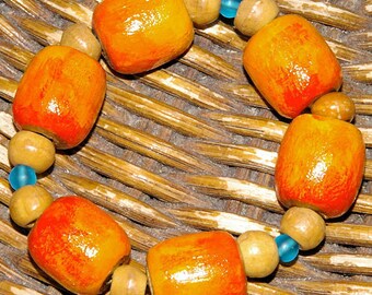 Orange Mandarin Brooch. Handmade Art Jewellery by LorikArt on Etsy