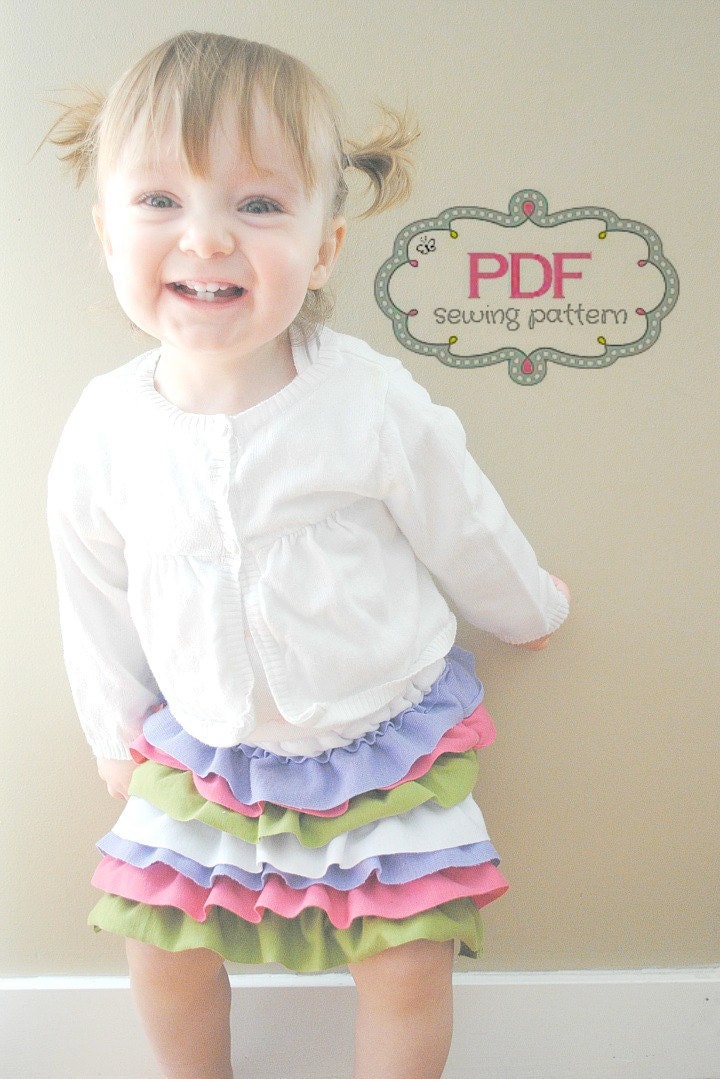 The Ava Ruffle Skirt PDF Sewing Pattern 12 months -5T- Instant Download
