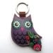 Leather keychain/bag charm - Owl
