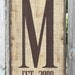Burlap Personalized Monogram Family Sign, Established Sign, Initial Sign, Burlap Wall Art with Established Date