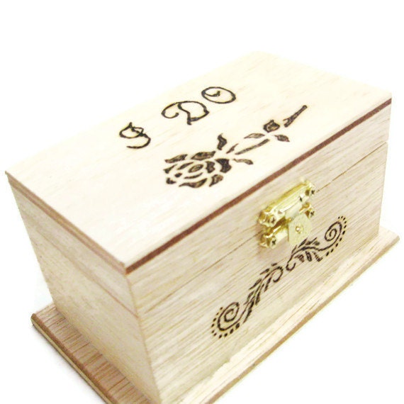 Rustic Wedding Ring Bearer Box or Wedding Keepsake box.