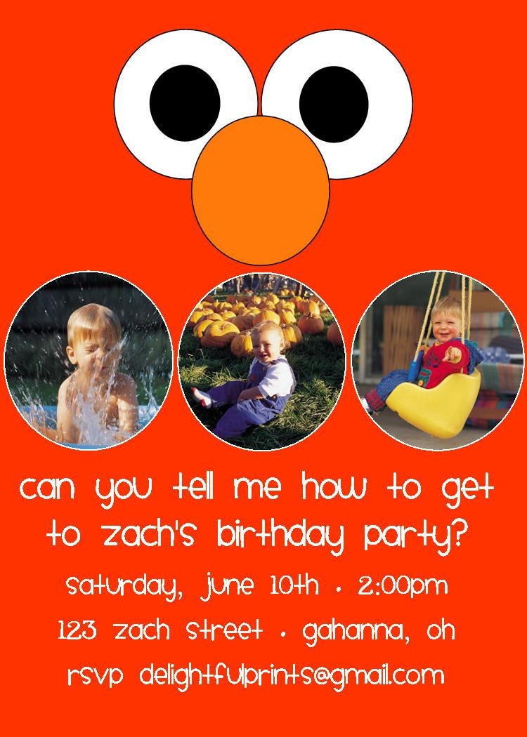 Elmo Sesame Street birthday invitation - DIY you print customized card by 2fungraphics Il_170x135