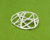 Kago Basket pendant head and brooch - Japanese wabi sabi three dimensional linear design