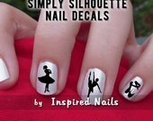 Ballet Nail Decals Black and Clear Simply Silhouette by Inspired Nails