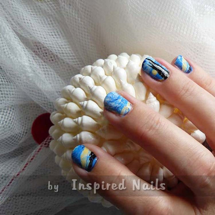 Van Gogh Starry Night Nail Art in Full Nail Decals
