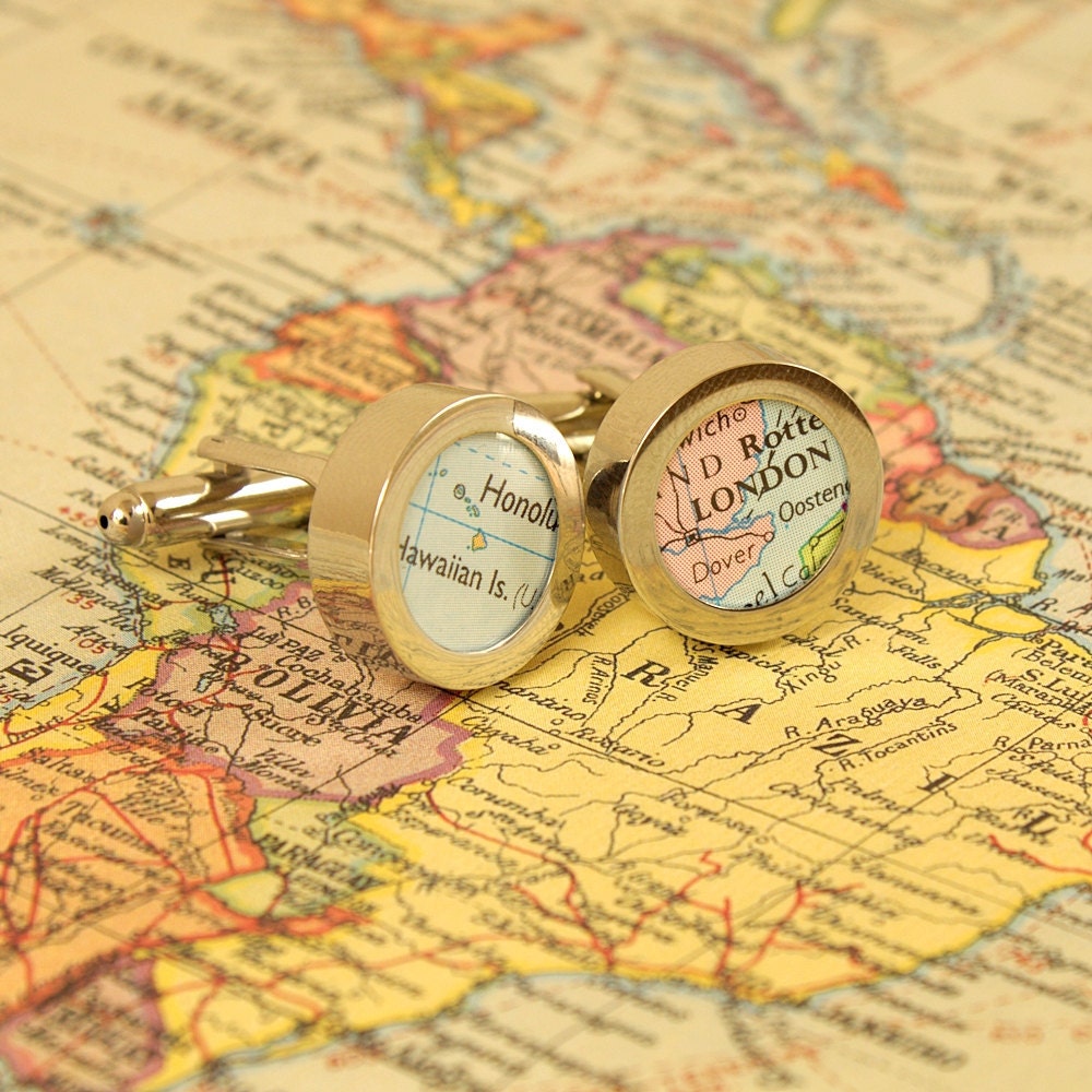 Personalised Map Cufflinks