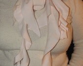 Ruffle Scarf handcrafted from recycled TShirt Eco friendly  pale pink.