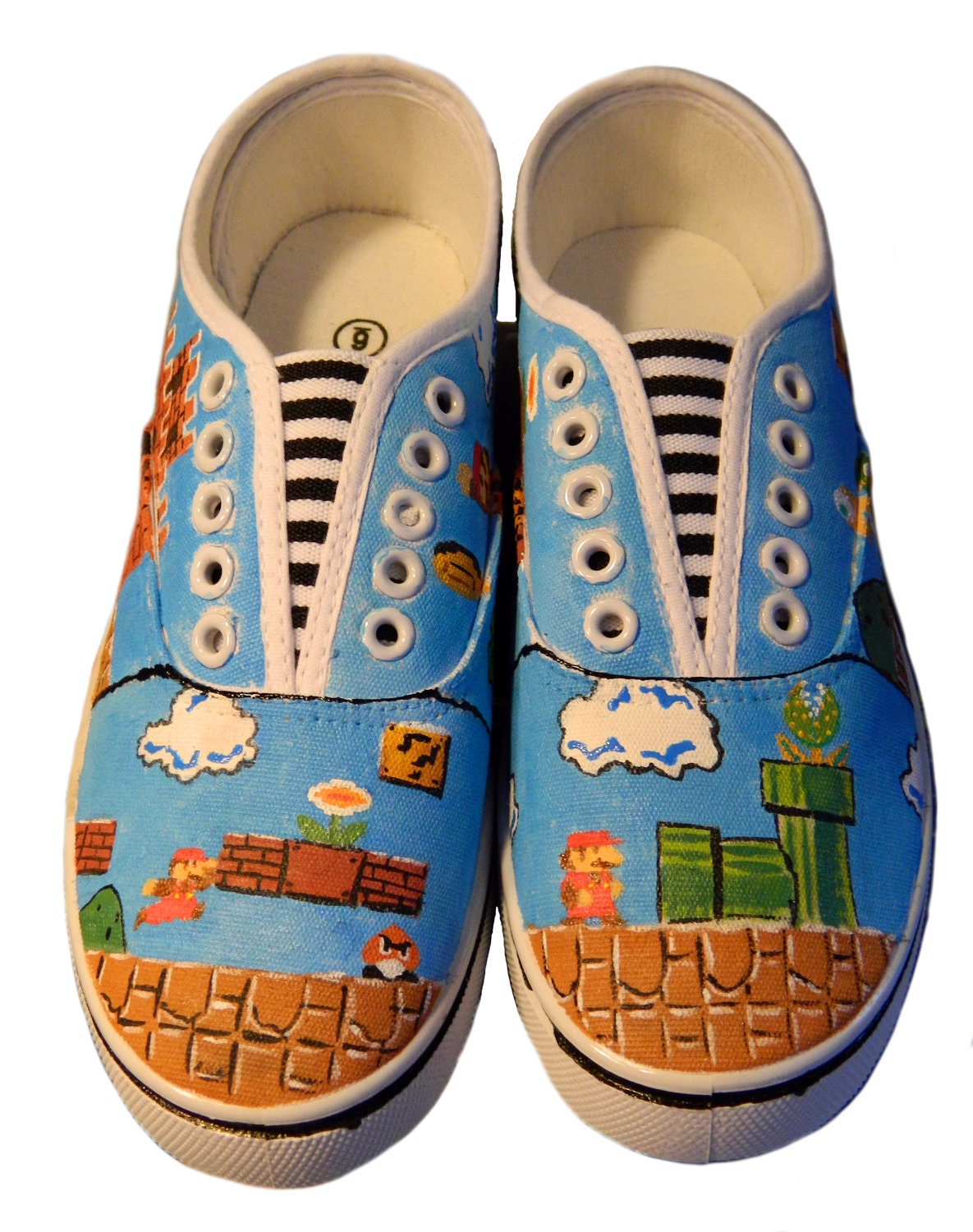 Super Mario Brothers Hand Painted Sneakers