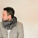 Men spring scarf cotton linen blue beige - vegan friendly
