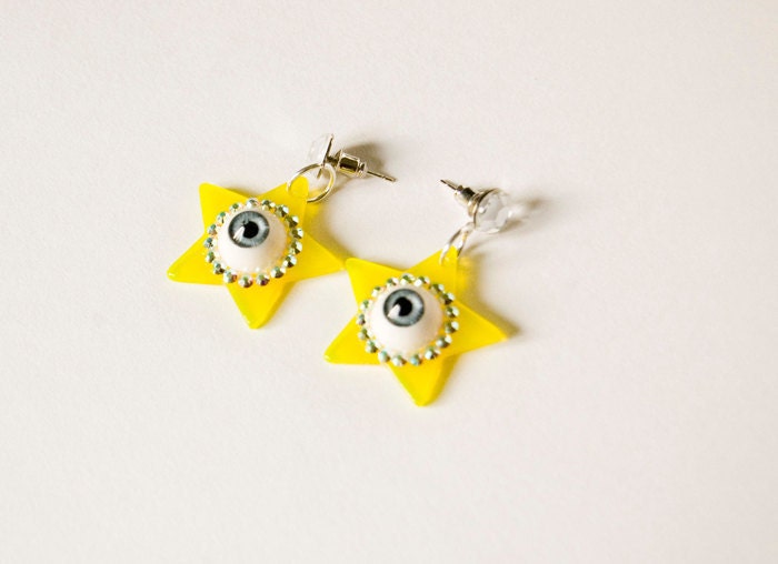 Earrings - Starry Eyed - Yellow / AB Crystal