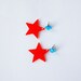 SALE 20% OFF Earrings - Glitter Pop Star - Red & Blue