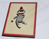 Sock Monkey Birthday Card