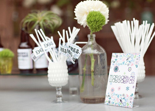 4 straw tags/labels for your fiesta