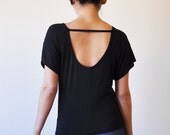 Veg Clothing: Open Back Loose Black Top (Size S / M / L)