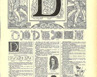 Letter L Calligraphy Art nouveau ABC illustration by FolieduJour