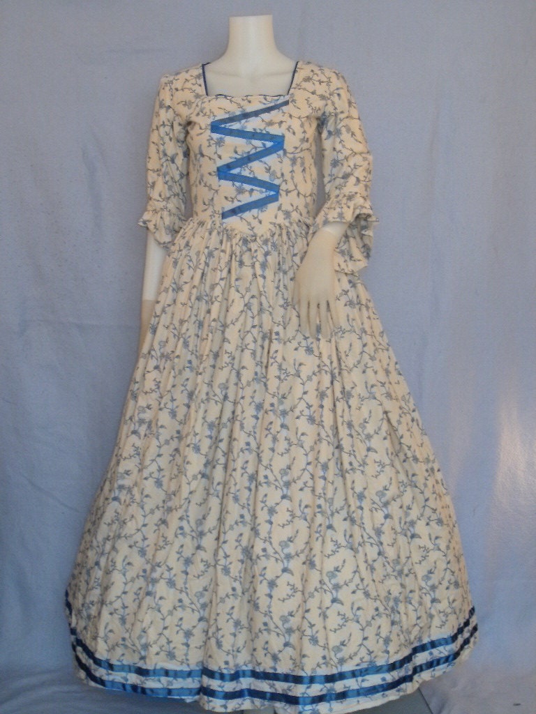 18th Century Historical Gown--- Custom Made To Order--- Colonial Gown, Modest Costume, Regency Gown, Historical Dress