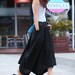 Maxi Skirt Big Pockets Lagenlook Long Skirt in Black Summer Linen Skirt - Custom made - NC331