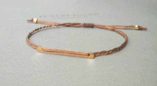 modern gold filled bar adjustable layering friendship bracelet. big ber.