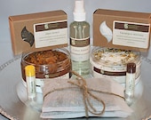 Spa Bundle - Soap, Sugar Scrub, Foot Soak, Room Spray, Sachets, Lip Balm