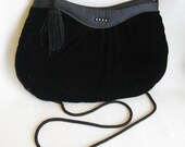 50% OFF Vintage 1980s Black Velvet and Satin Purse