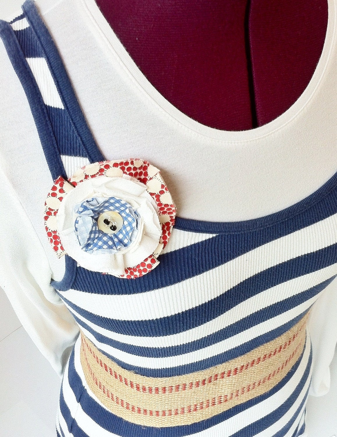 20% OFF Pretty Patriot Upcycled Flower Pin-Clip-Ponytail Band