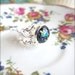 Onyx Black Ring Silver Filigree Ring Black Glass Ring Fire Opal Style Ring Vintage Inspired Ring Lord of the Rings - Moldovia