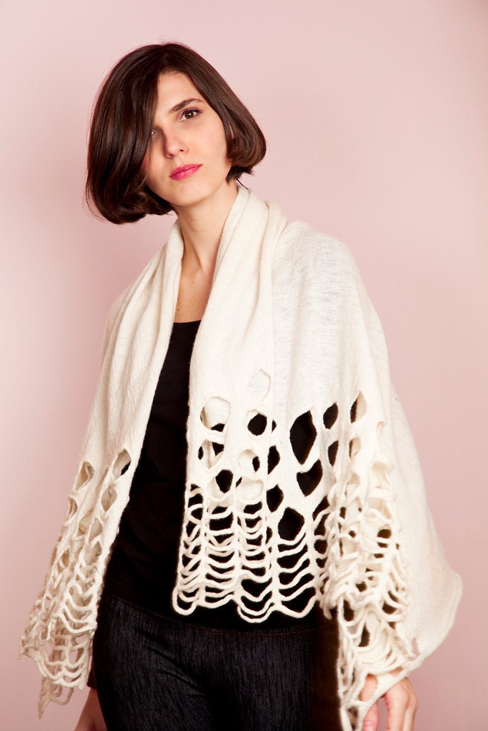 Oversized scarf, Lace shawl, wrap in merino wool