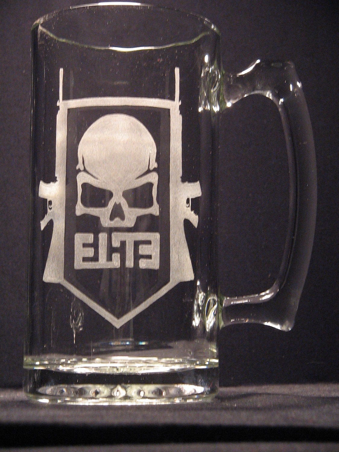 Call of Duty COD Elite inspired Beer Mug Engraved Glass