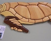 Sea Turtle Wall Art Home Decor made of Recycled Upcycled Wood Handmade Hand Carved