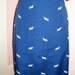 RESERVED for April Gates Vintage 1970's Preppy Navy Twill Skirt w/ White Embroidered Seagulls LL Bean Style Plus Size - VDS23