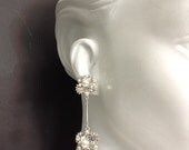 Love -Pearl and clear Swarovski Crystal Dangle Earrings 4258E