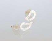 Drop Posts, Silver Textured Drop Earrings, Silver Drop Studs, Minimalist Earrings