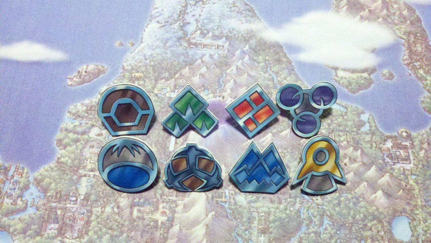 Sinnoh Badges - Pokemon Gen IV - with pin backs
