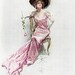 ROSES Harrison Fisher Victorian Lady in Pink Dress Image for Card Making Altered Art Mixed Media Digital Download
