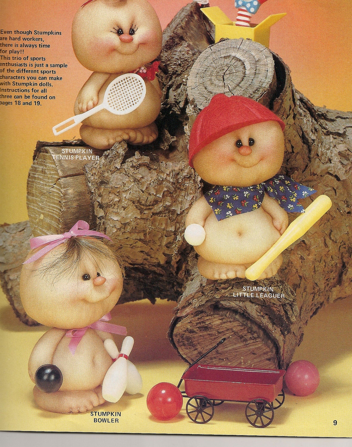 Doll Pattern Book, Soft Sculpted Pantyhose Wee-Folk Stumpkin Dolls 1985
