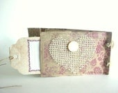 TP Mini Scrapbook Album - Vintage Buttons - Burlap - Tags - Avocado Green  - Burgundy - CraZyDreamZ
