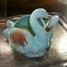 Vintage Swans Planter Blue & Brown