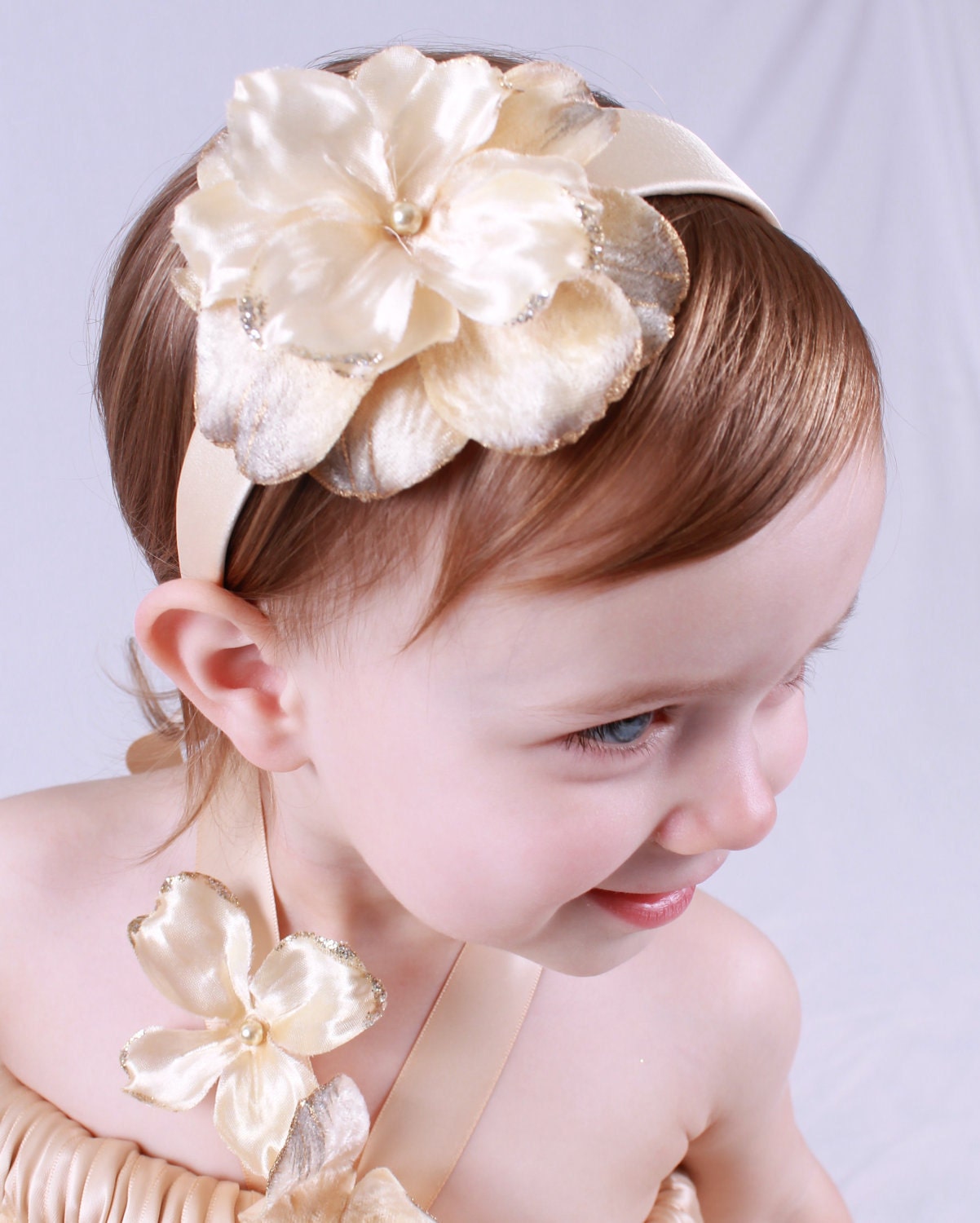 Dazzling Dream Headband - Beige Champagne: Fits toddler to adult Il_570xn