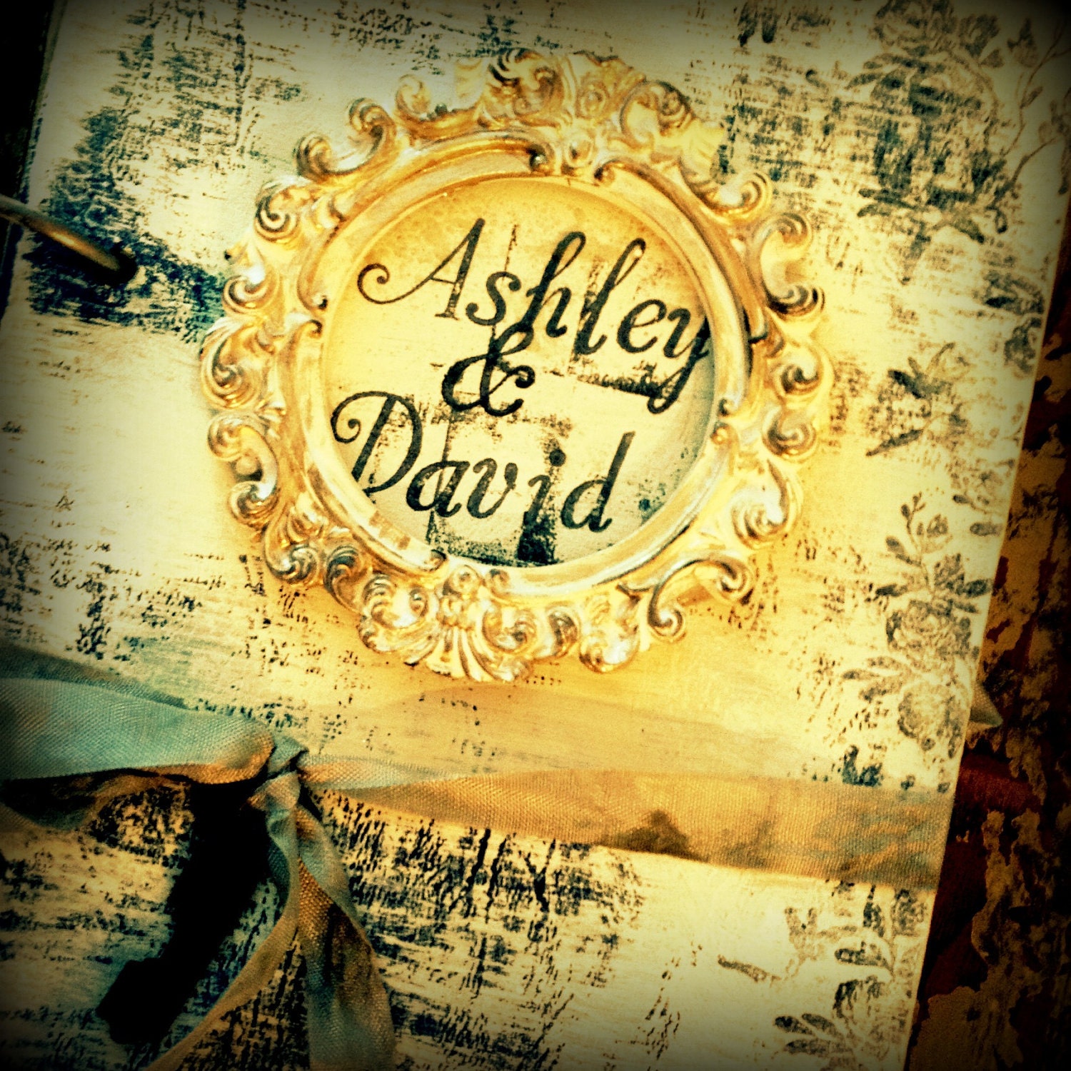 Fairytale Wedding Guestbook shabby country chic Fairy tale wedding Guest book CUSTOM