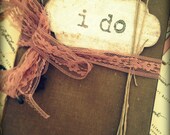 Wedding guest book CUSTOM Wedding Guestbook Vintage Boho Rustic Country chic Dusty Rose