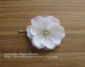 Little One Hair Clip - Soft Pink/Blush Flower Hair Piece w/ Rhinestone & Pearl Center