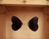 Deep Purple Hollyhock Pressed Flower Petal Necklace
