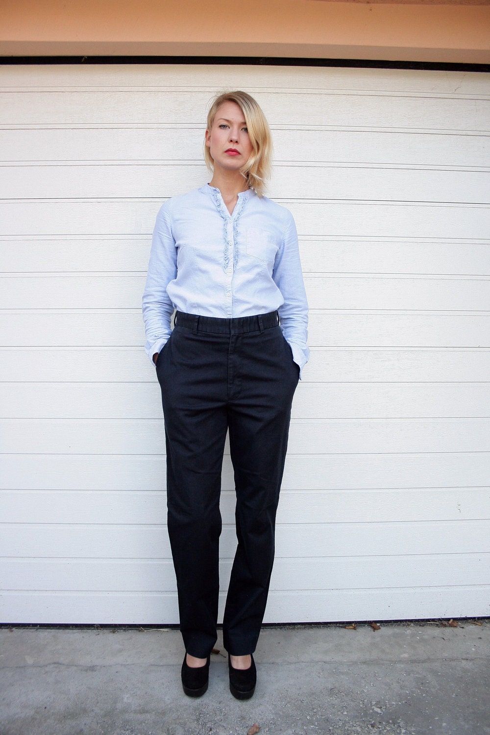Black Classic Ralph Lauren Preppy Trousers