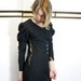 RESERVED Vintage Long Black Puff Sleeve Evening Dress