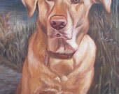Custom Pet Portrait Oil Painting - Yellow Lab - Excellent Gift 4x6